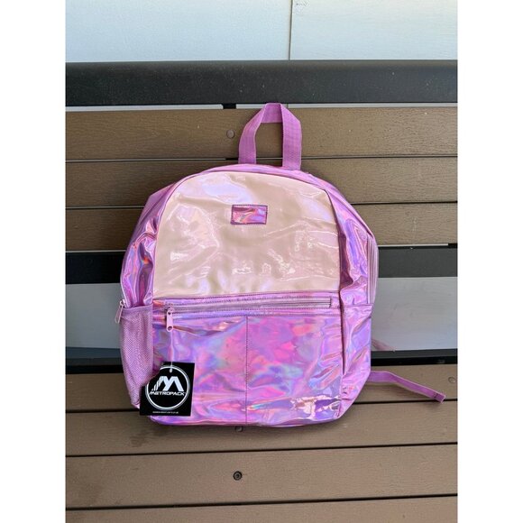 Metropack girl’s pink chrome Backpack new - Picture 1 of 8